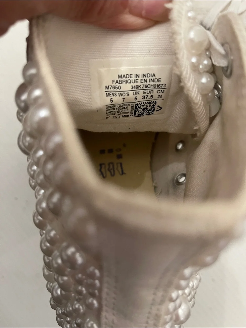 CONVERSE ALL STAR HIGH TOP PEARL SNEAKERS WOMENS SIZE 7 - Picture 6 of 14